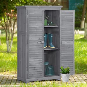 Approximate 2.5 ft. W x 1.5 ft. D Wooden Garden Shed, Patio Storage Cabinet with Fir Wood, Coverage Area 4.4 sq. ft.