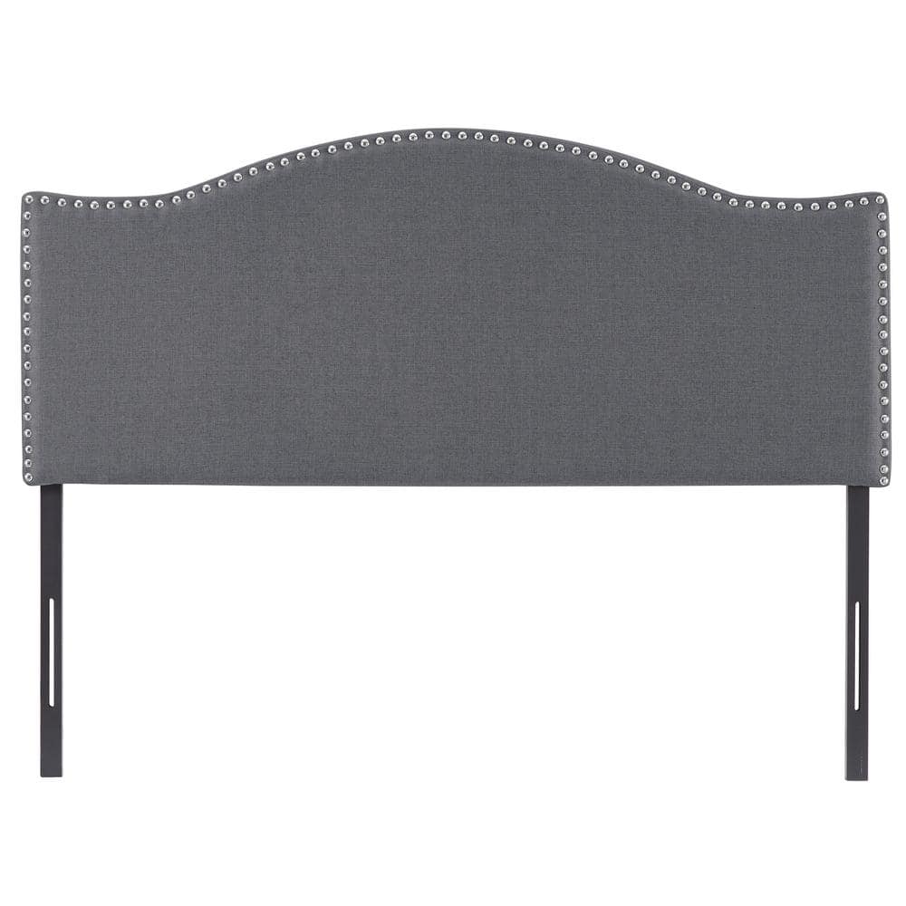 HOMESTOCK Light Gray Headboards for Queen Size Bed, Upholstered Button