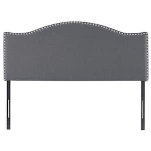 Upholstered Button Tufted Bed Headboard, Height Adjustable Queen Size Headboard, Wall Mounted Headboard, Light Gray
