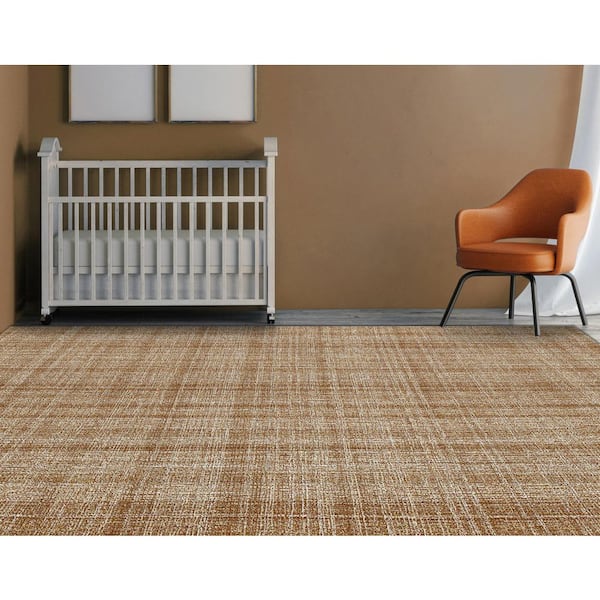 Laurel 8 x 10 Rust Plaid Pattern Area Rug for High Traffic Living Room Dining Room Bedroom