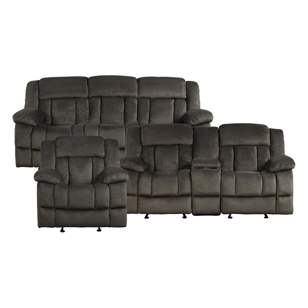 Magnus 90 in. W. Pillow Top Arm Microfiber Rectangle 3-Piece Manual Reclini