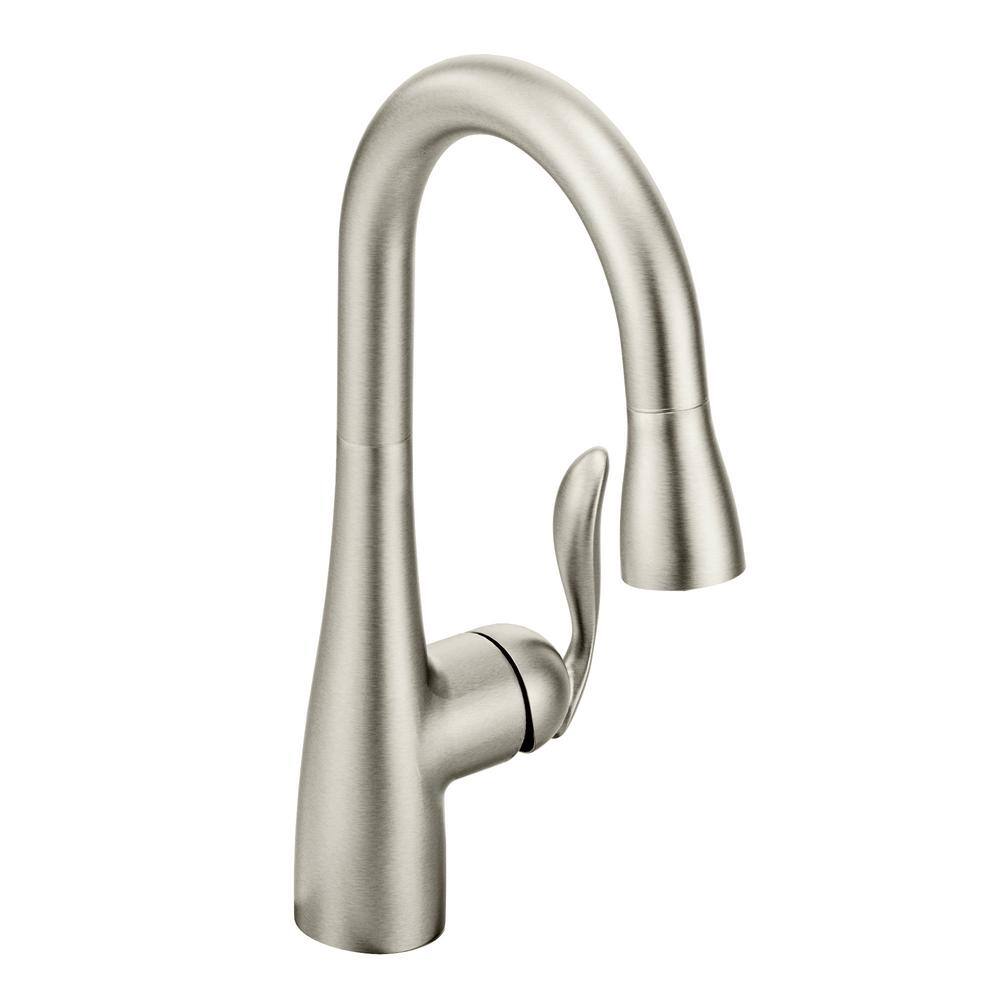 Stainless Steel Transitional Bar Faucet with Pull-out Spray