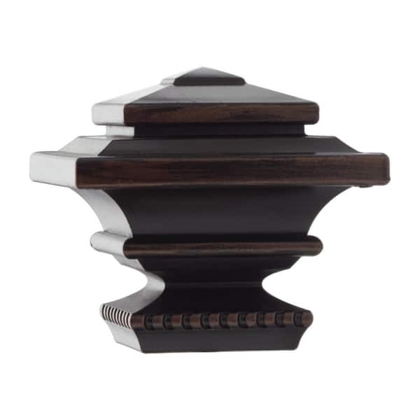 Home Decorators Collection Square Oil-Rubbed Bronze Plastic Curtain Rod Finial (Set of 2)