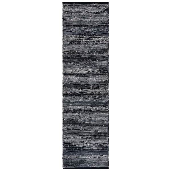 SAFAVIEH Natura Black 2 ft. x 9 ft. Abstract Runner Rug