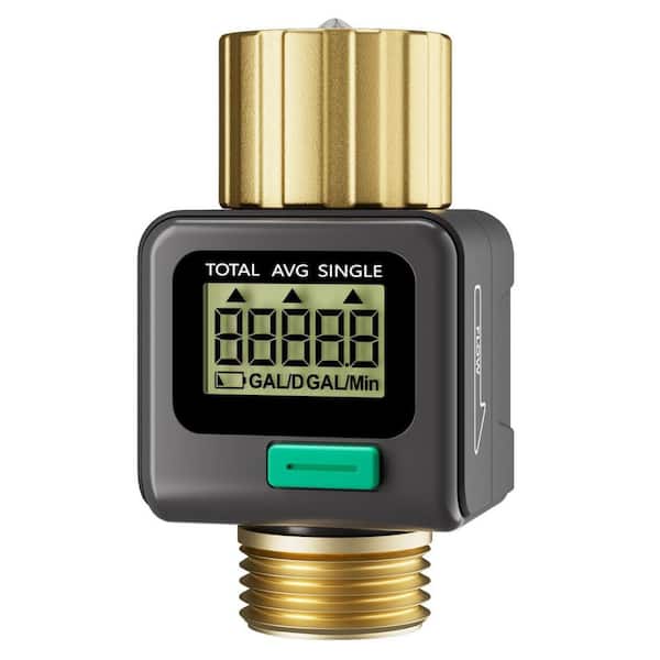 Water Flow Meter, Measure Gallon/Liter Consumption and Flow Rate, Lawn Sprinkler and Nozzle Sprayer, Rv Accessories