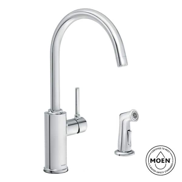 Sombra Single-Handle Standard Kitchen Faucet with Side Sprayer in Chrome