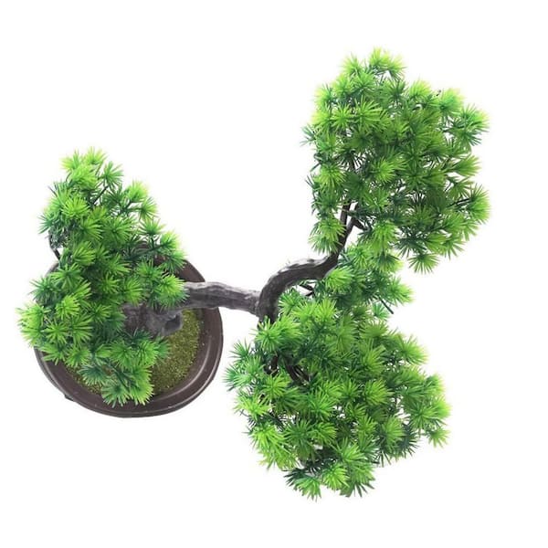11 in. Artificial Bonsai Pine Tree L08BJV75PY - The Home Depot