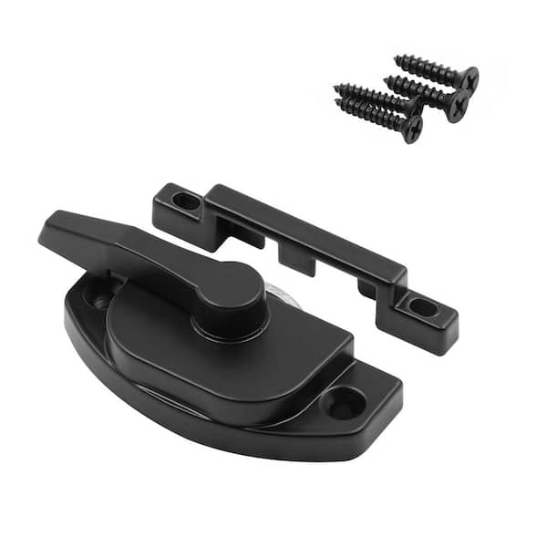 Window Sash Lock, 2-1/16 on hole centers, with Keeper, Diecast Cam Action, Matte Black (Single Pack)