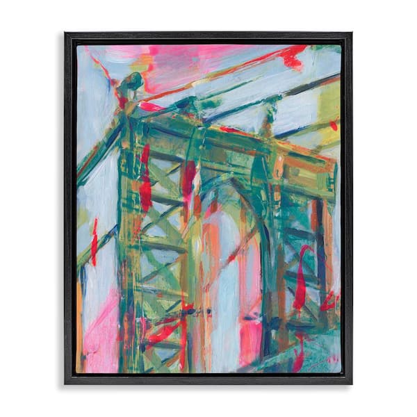 Stupell Industries Bridge Arch Abstraction by Ethan Harper Black Floater Frame Architecture Graphic Art Print 31 in. x 25 in.