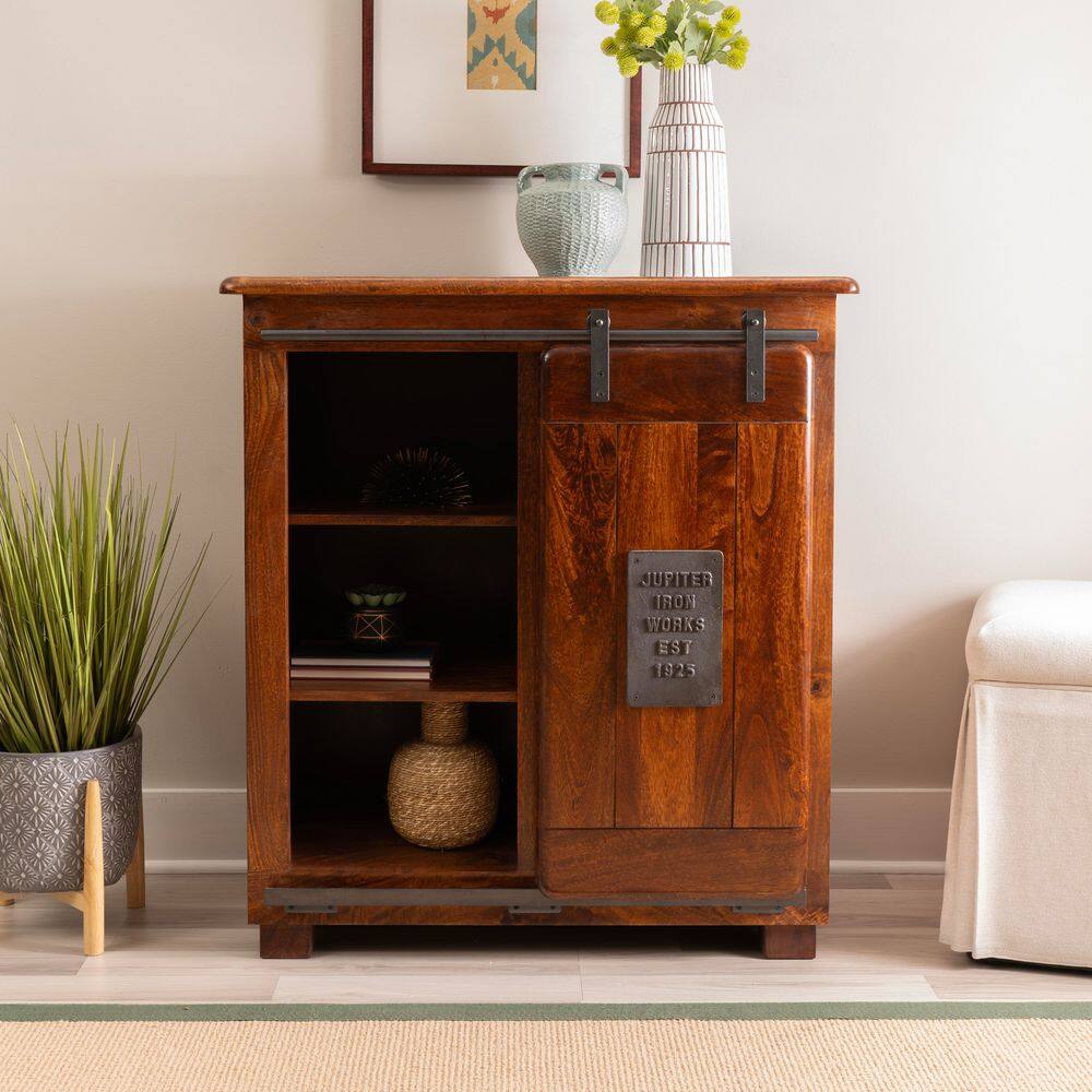 Coast to Coast Ranger Brown Wood Buffet Sideboard with Doors, Shelves price history on PriceWatchPro