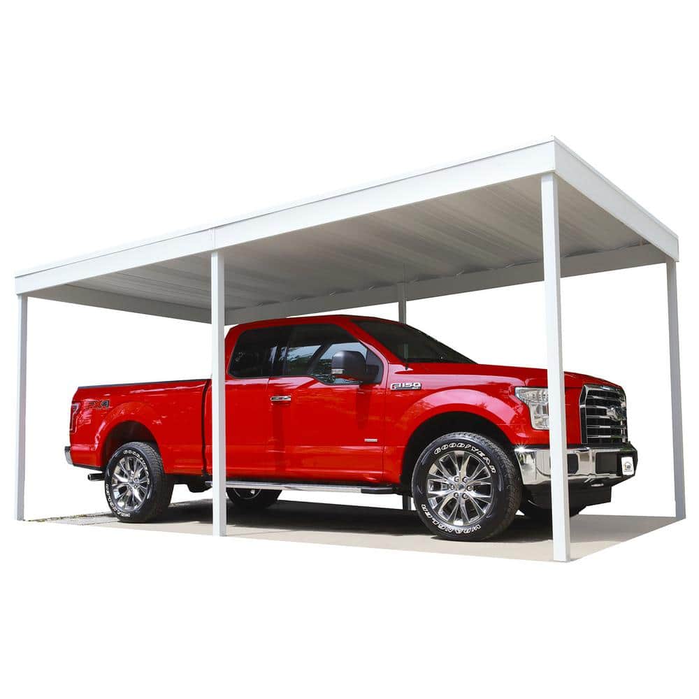 10 x 20 Ft White Galvanized Steel Carport Shelter