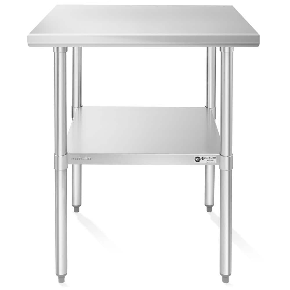 KUTLER 24" Stainless Steel Industrial Kitchen Prep Table with Undershelf