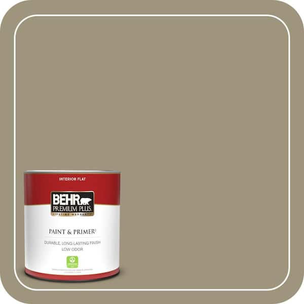 BEHR PREMIUM PLUS 1 qt. #760D-5 Shortgrass Prairie Flat Low Odor Interior Paint & Primer