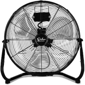 18 in. 3-Speed Round High Velocity Air Movement Floor Fan in Black