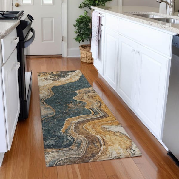 Chantille Machine Washable Indoor/Outdoor Abstract ACN1907 Linen 2 ft. 3 in. x 7 ft. 6 in. Runner Rug