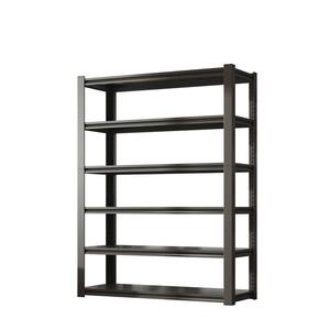 Heavy Duty 82 in.Tall Black Metal 6 Tier Bookcase,Garage Storage Shelving,Adjustable Industrial Shelve Unit,Kitchen Rack