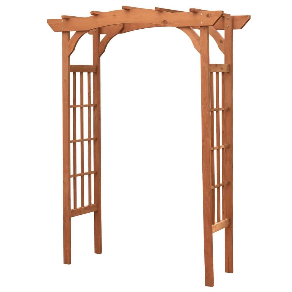 Medium Brown Wooden Lattice Design Garden Arbor