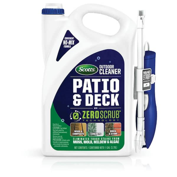 Scotts 128 oz. Deck Cleaner and Outdoor Patio with ZeroScrub Technology and Extended-Reach Wand