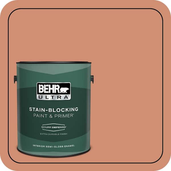 BEHR ULTRA 1 gal. #M200-5 Terra Cotta Clay Extra Durable Semi-Gloss Enamel Interior Paint & Primer