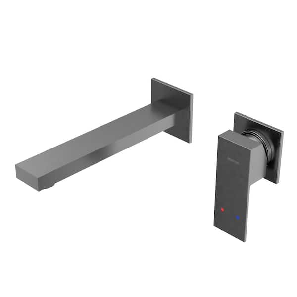 Karran Alberton Single Handle Wall Mounted Bathroom Faucet in Stainless Steel