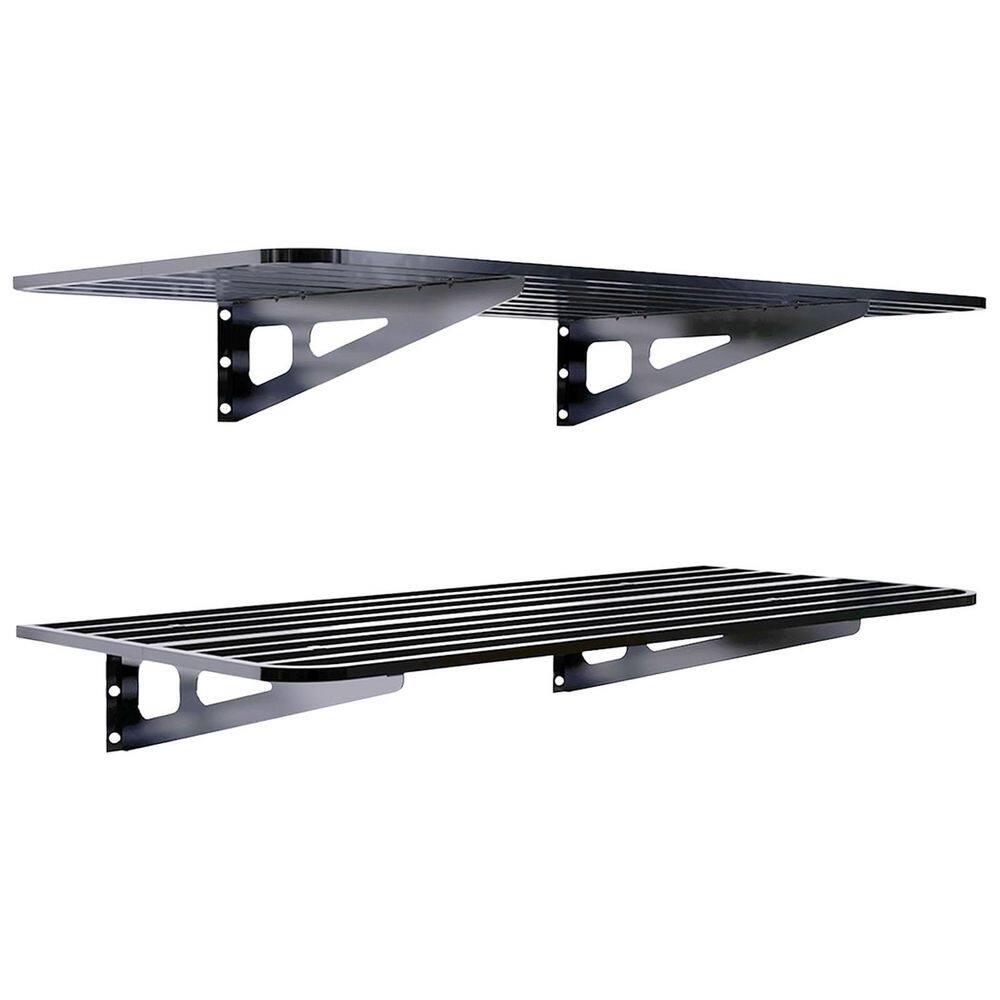 Black Alloy Steel Rounded Corner Wall Rack with Mounting Hardware, Heavy-Duty Garage Storage, 2-Pack price history on PriceWatchPro