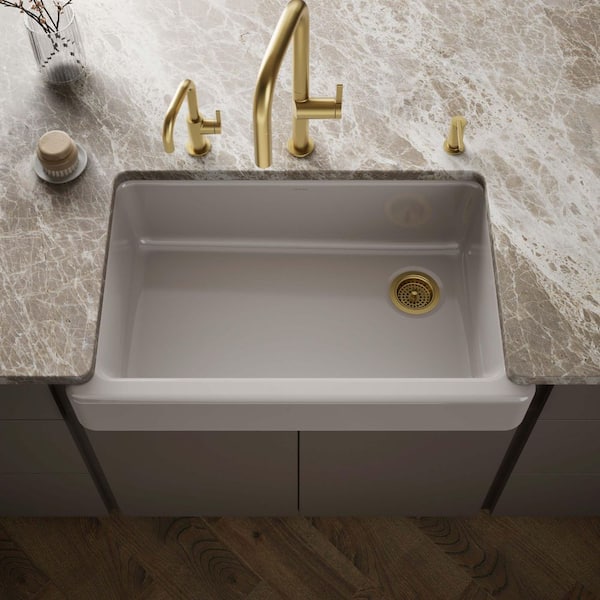 Whitehaven 35.5 in. Undermount Cast Iron Single-Bowl Farmhouse Kitchen Sink