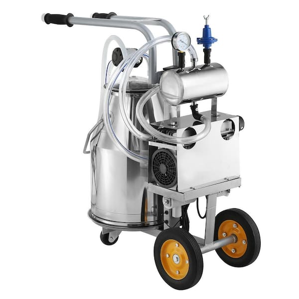 Electric Cow Milking Machine-25L 304 Stainless Steel Bucket, Automatic Pulsation, Food-Grade Silicone Cups and Tubes