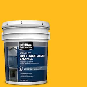 5 gal. #P290-7 Laser Lemon Urethane Alkyd Semi-Gloss Enamel Interior/Exterior Paint