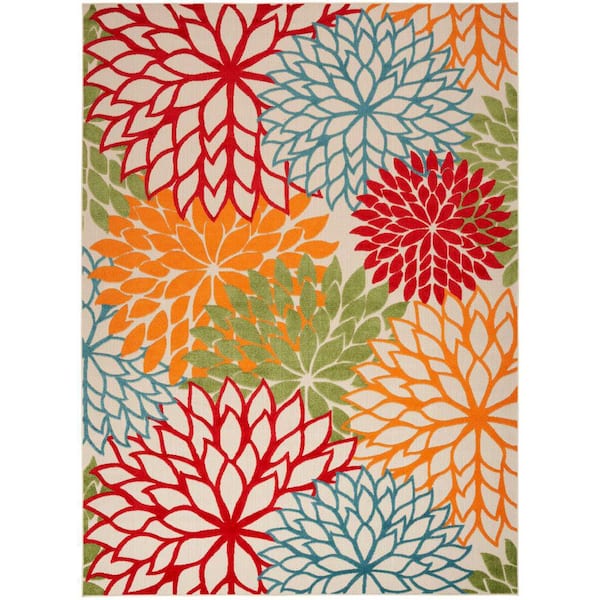 Nourison Aloha Green 12 ft. x 15 ft. Floral Contemporary Area Rug
