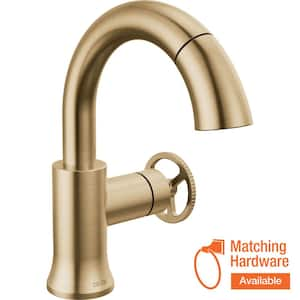 Delta Trinsic Single Handle High Arc Single Hole Bathroom Faucet with  Pull-Down Spout in Champagne Bronze 559HAR-CZPD-DST - The Home Depot