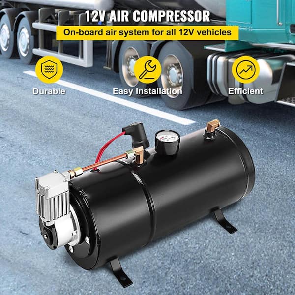 VEVOR Air Compressor 120 PSI 12-Volt Train Horn Kit with Tank Pump For Air  Horn BAGS Vehicle US LBPJ120PSILBYSJ01V0 - The Home Depot