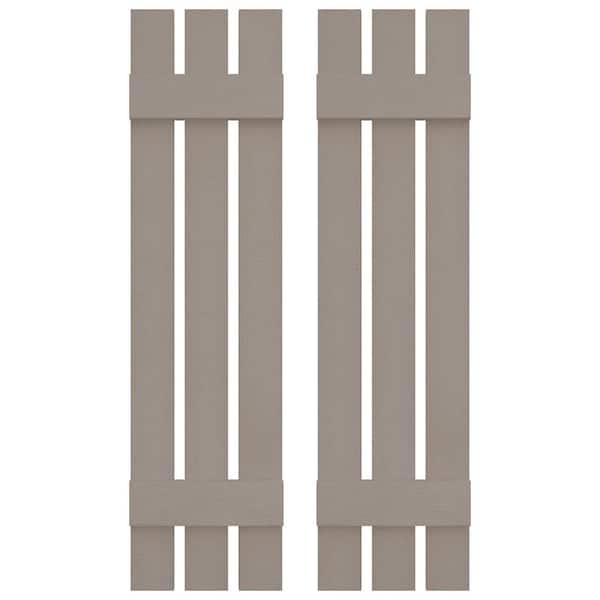 Builders Edge 12 in. W x 31 in. H Vinyl Exterior Spaced Board and Batten Shutters Pair in Clay
