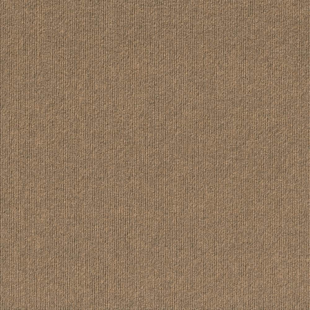 Chestnut Ribbed Self-Stick 24" x 24" Carpet Tiles