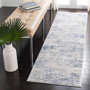 Amelia 2 ft. x 20 ft. Ivory/Blue Abstract Runner Rug