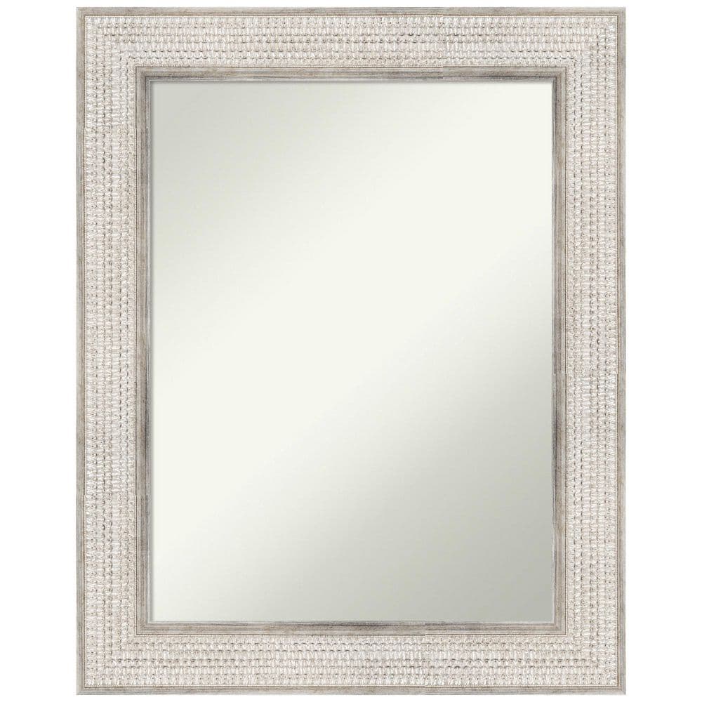 Trellis Silver Wood 30" x 24" Rectangular Wall Mirror