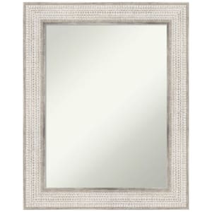 Trellis Silver 24 in. x 30 in. Non-Beveled Classic Rectangle Wood Framed Wall Mirror in Silver