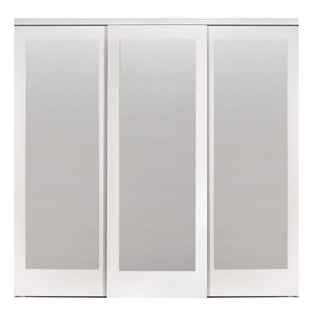 96 in. x 96 in. Mir-Mel White Mirror Solid Core MDF Interior Closet Sliding Door with White Trim price history on PriceWatchPro