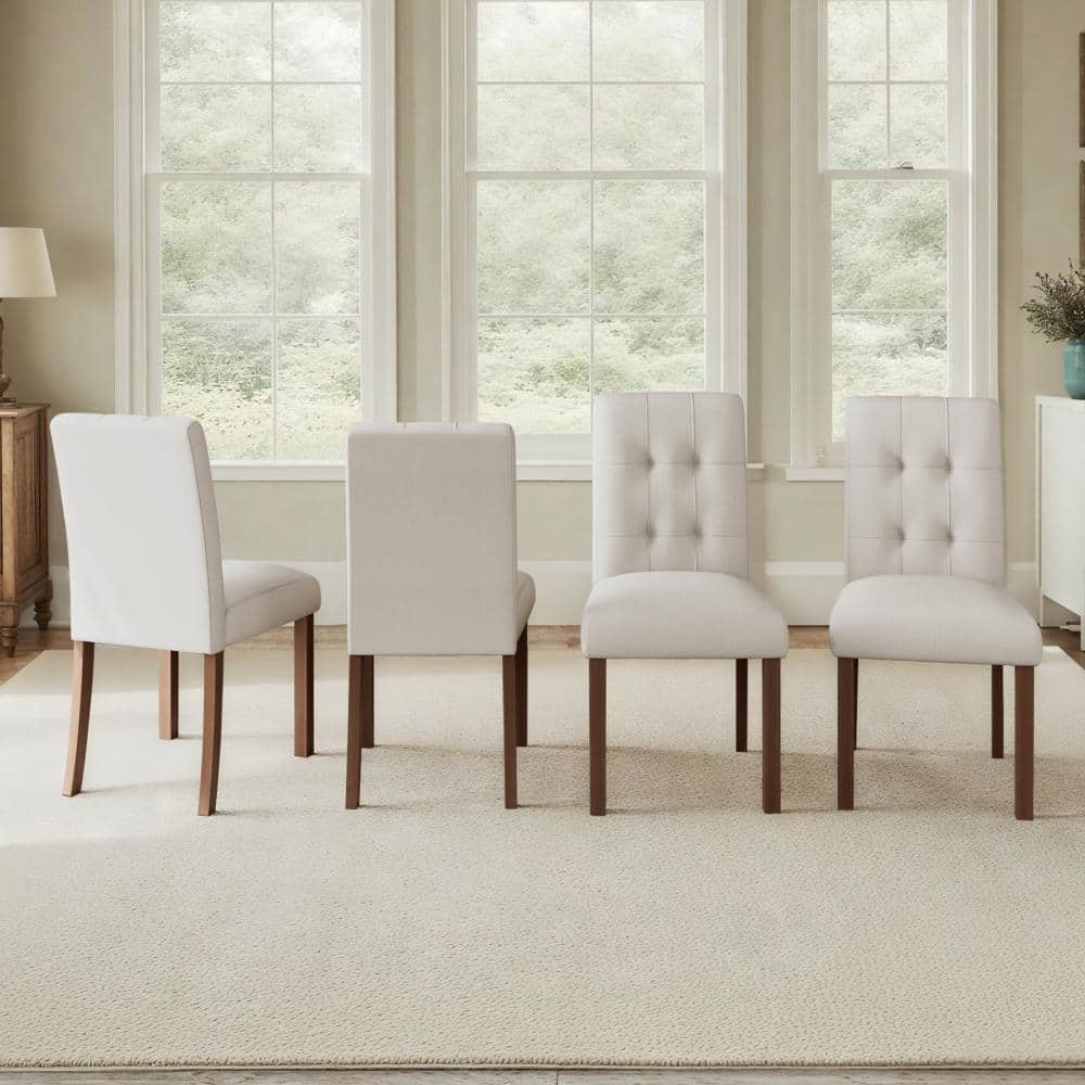 Walnut Upholstered Dining Chairs 4 of Chairs Included