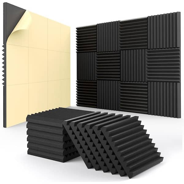 1 in. T x 1 ft. x 1 ft. Carbon Black Sound Absorbing Panel 12-Pack