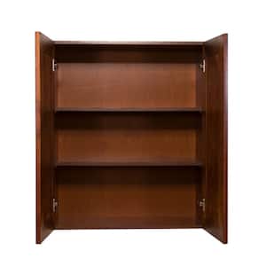 Cambridge Assembled 36x36x12 in. Wall Cabinet with 2 Doors 2 Shelves in Chestnut