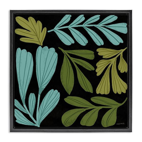 Stupell Industries Varied Leaves Collage by Cheryl Warrick Black Floater Frame Nature Graphic Art Print 18 in. x 18 in.
