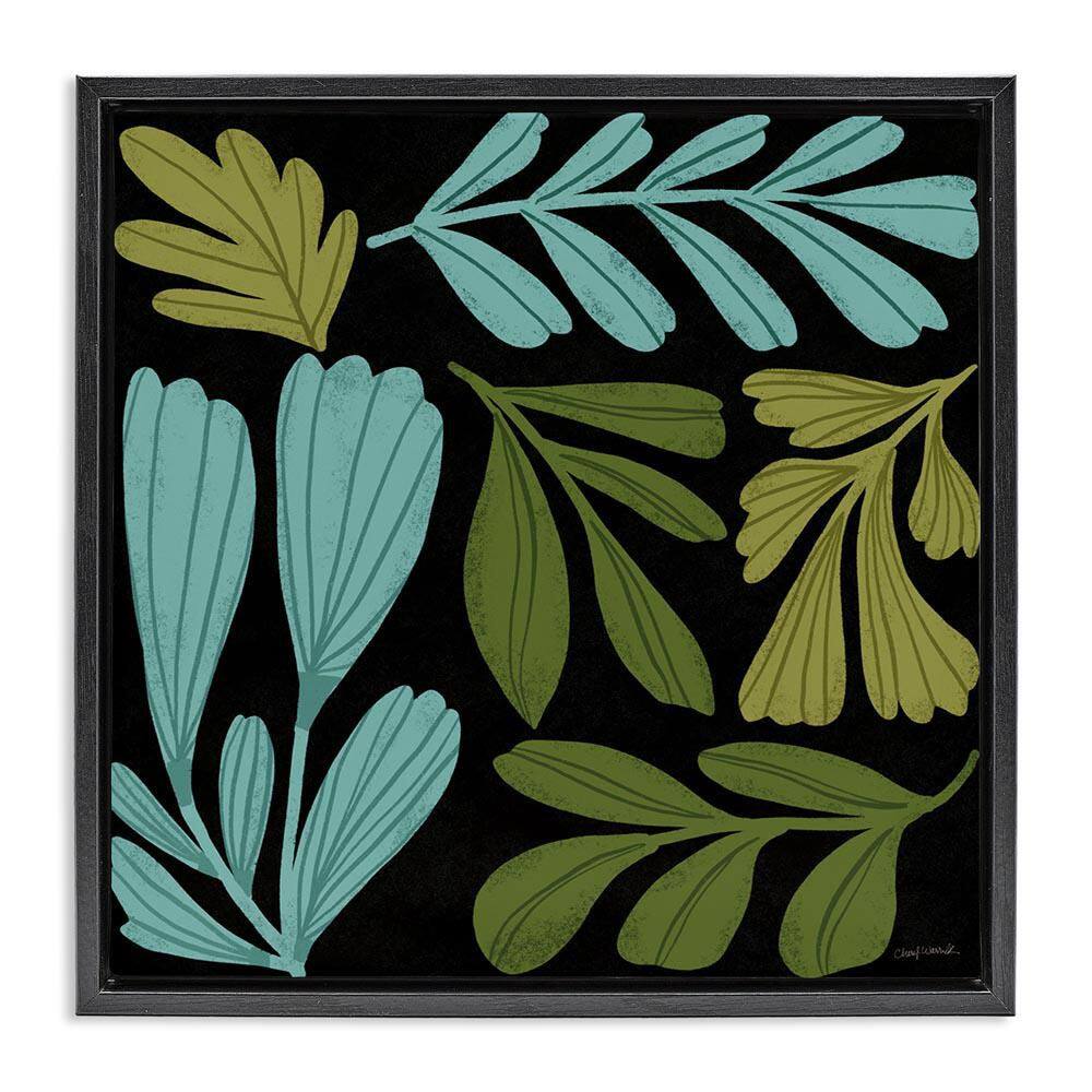 Varied Leaves Collage by Cheryl Warrick Black Floater Frame Nature Graphic Art Print 25 in. x 25 in. price history on PriceWatchPro