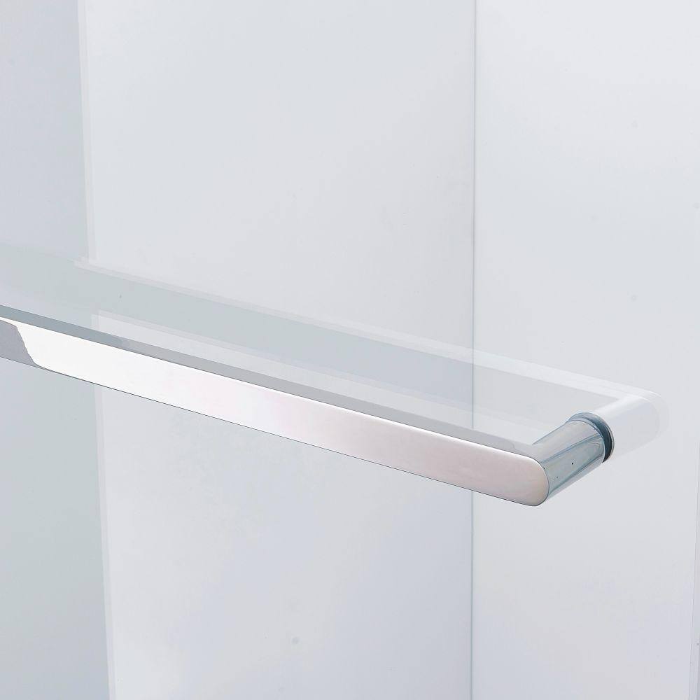 60" Chrome Semi-Frame Sliding Shower Door with Tempered Glass