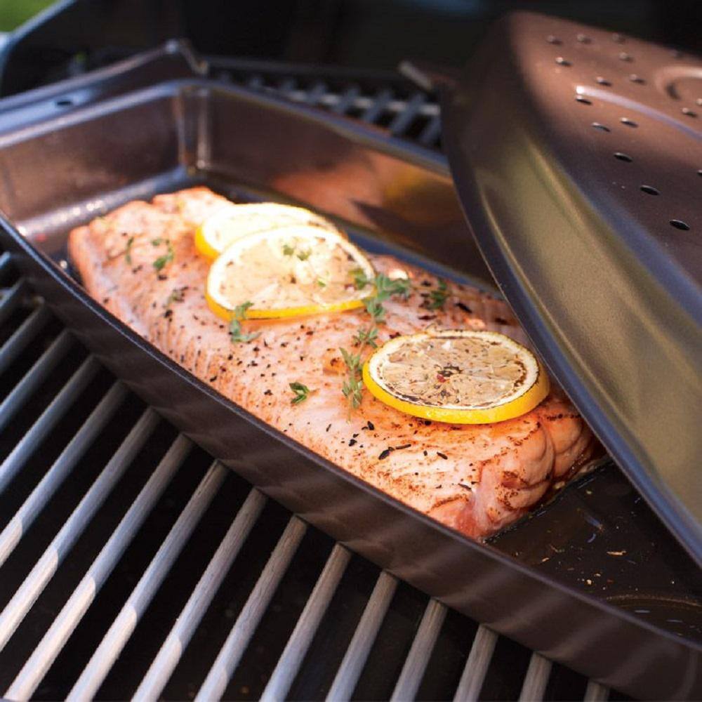 Black Aluminized Steel Grill Steam Bake Multi-Cooker
