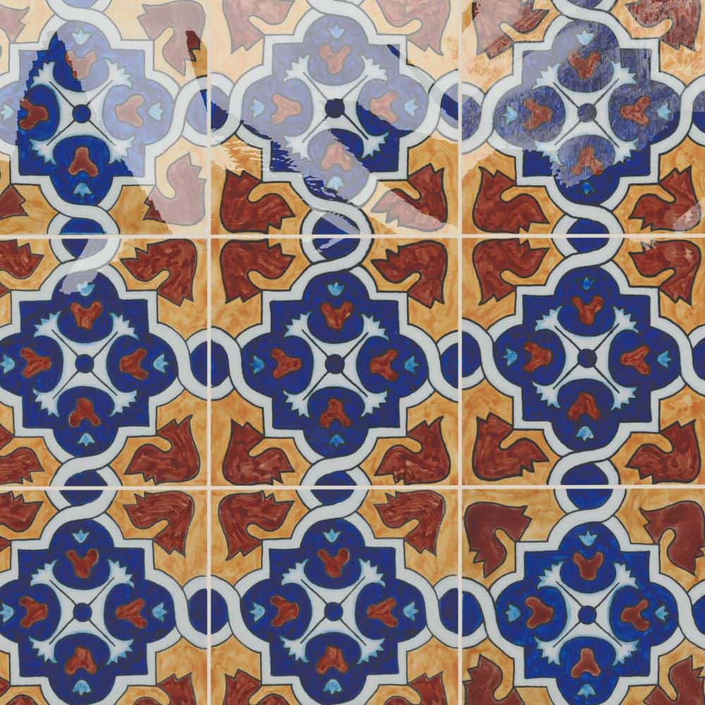 Merola Tile Provincial Deco Alhambra 6 in. x 6 in. Porcelain Wall