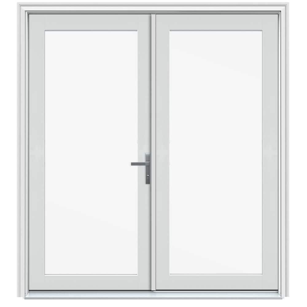 72 in. x 80 in. F4500 Left-Hand/Inswing White Fiberglass French Patio Door w/ Low-E Impact Glass and Nickel Handle price history on PriceWatchPro