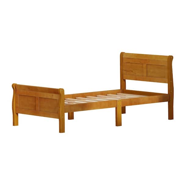 wetiny 41.30 in. W Oak Non-upholstered Wood Frame Twin Platform Bed