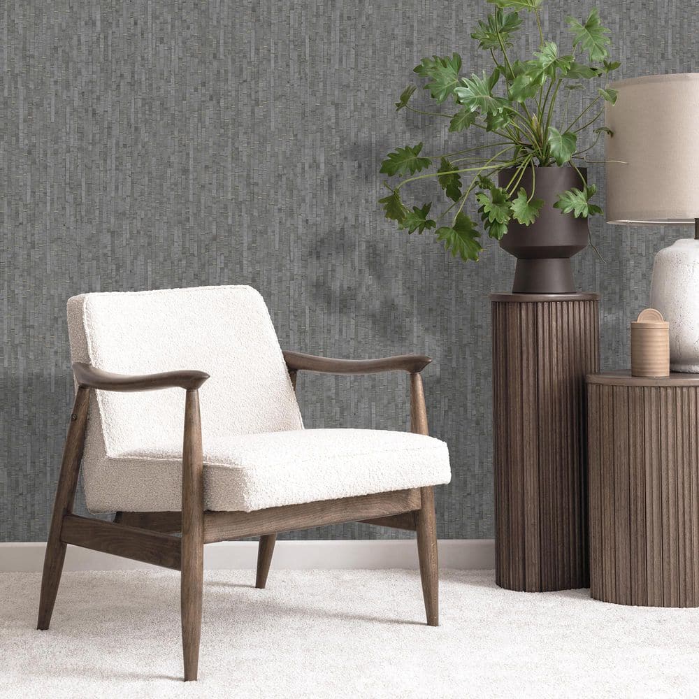 Faux Natural Straw Dark Gray Wallpaper price history on PriceWatchPro