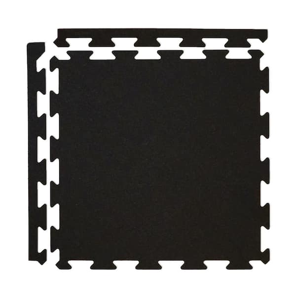 Survivor SportFloor Eco-Lock isometric Black 24 in. x 24 in. x 0.3 in. Rubber Gym/Weight Room Flooring Tiles (25.7 sq. ft.) (6-Pack)