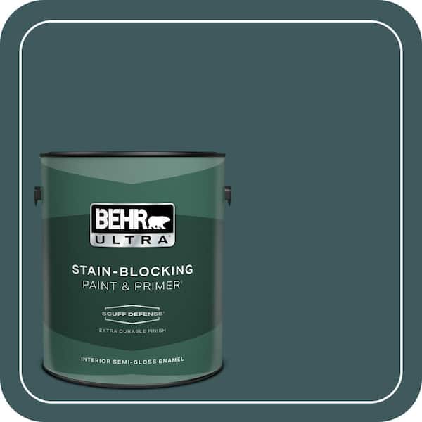 BEHR ULTRA 1 gal. #ECC-14-3 Otter Creek Extra Durable Semi-Gloss Enamel Interior Paint & Primer